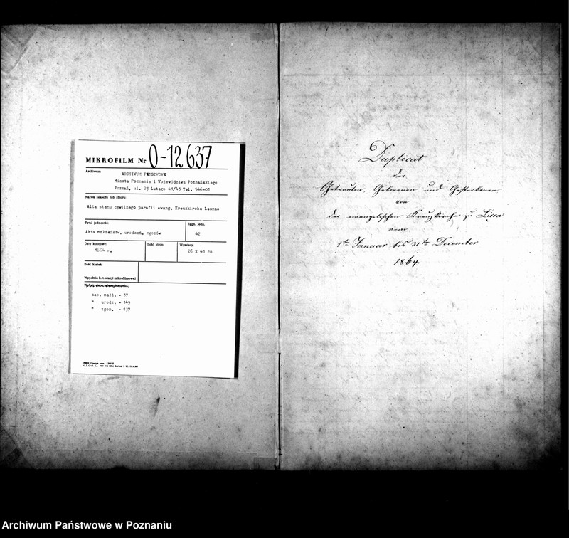 Obraz 3 z jednostki "Duplikat der Getrauten, Gebornen u. Verstorbenen"