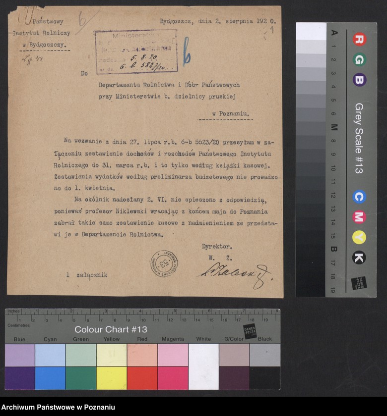 Obraz 3 z jednostki "[Wykazy miesięcznych dochodów Państwowego Instytutu Rolniczego w Bydgoszczy]"