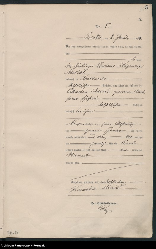 Obraz 8 z jednostki "Geburts-Haupt-Register"