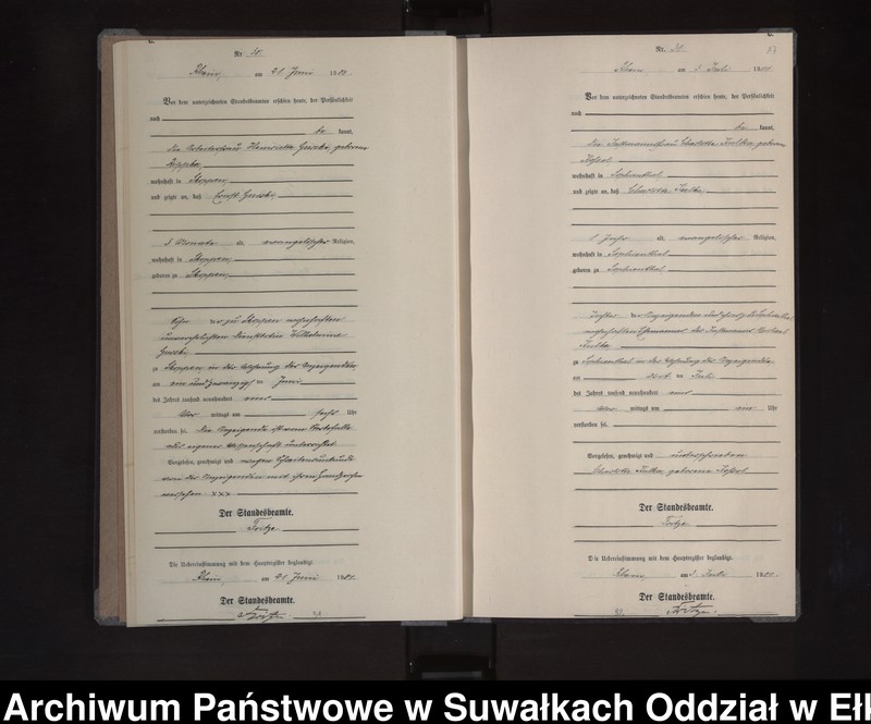 image.from.unit.number "Sterbe-Neben-Register des Königlichen Preussischen Standes-Amtes Orlen Kreis Loetzen"
