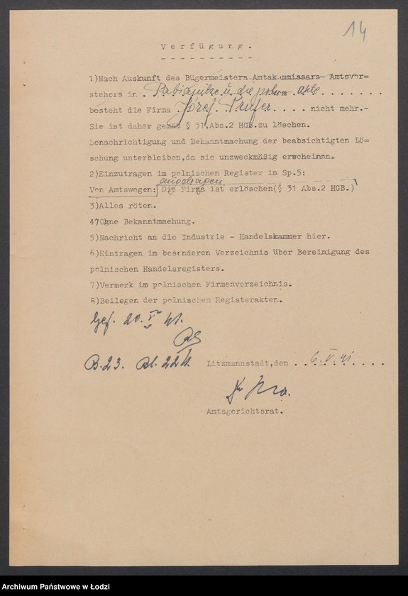 Obraz 16 z jednostki "Józef Prufer- wyrób towarów manufakturowych"