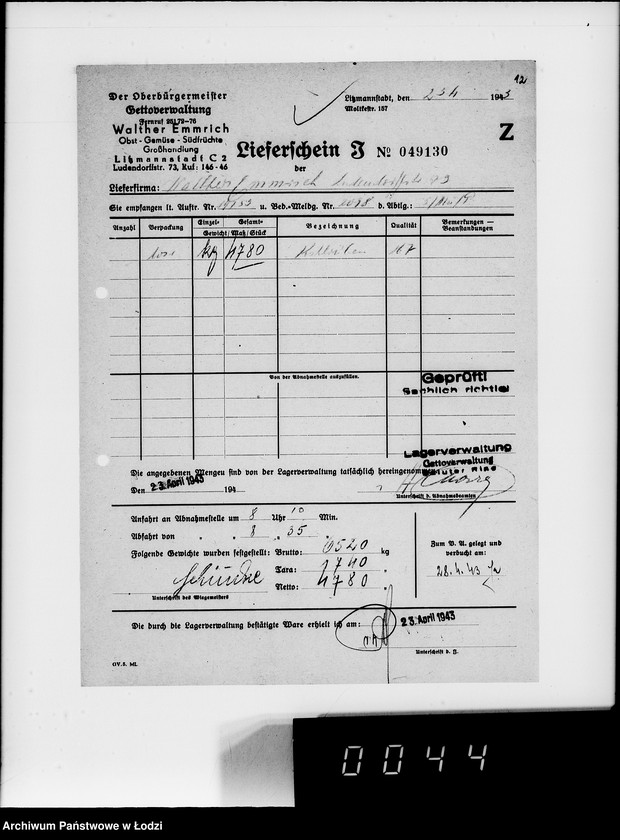 image.from.unit.number "Lebensmitteleinkauf. Aufträge, [Lieferscheinen und Rechnungen] 19751-19770"