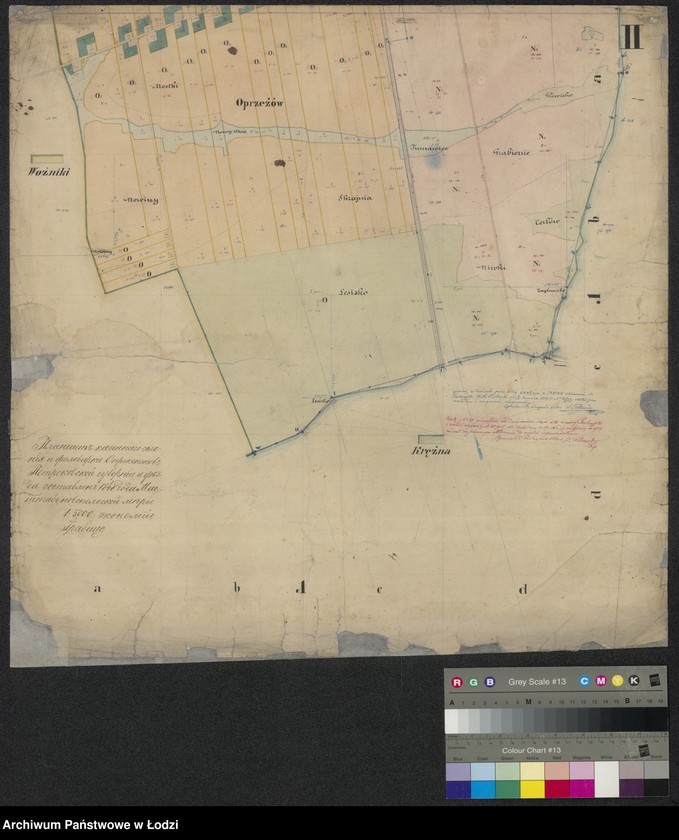 Obraz 3 z jednostki "Pierworys Urządzenia Wsi i Folwarku Oprzężów na fundusz Towarzystwa Kredytowego Ziemskiego przy Majoracie Woźniki przeznaczonych ..."