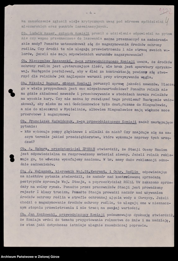 Obraz 7 z jednostki "Protokóły z posiedzeń Komisji Rolnictwa, Gospodarki Żywnościowej i Leśnictwa Wojewódzkiej Rady Narodowej w Zielonej Górze; Nr 1 - 8"