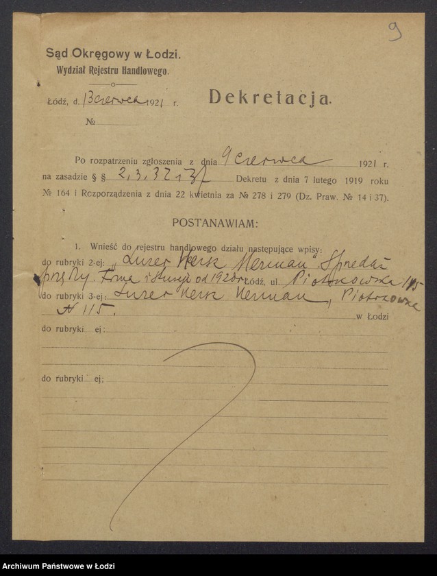 Obraz 11 z jednostki "Lauzer Hersz Herman- sprzedaż przędzy"