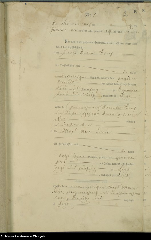 image.from.unit.number "Heiraths-Haupt-Register Nr 1 - 22"