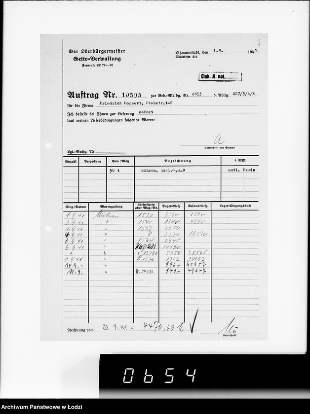 Obraz 11 z jednostki "Aufträge 10501- 10590"