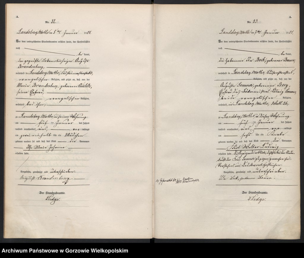 Obraz 14 z jednostki "Geburts Register"