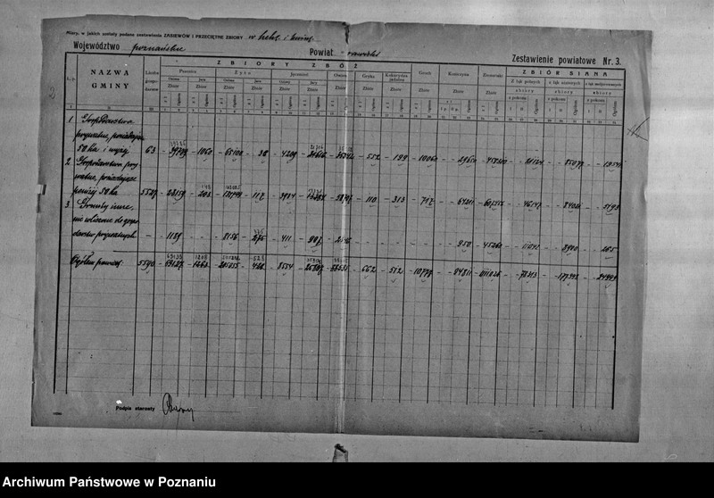 Obraz 4 z jednostki "/Statystyka produkcji rolnej - zestawienie powiatowe - Rawicz"