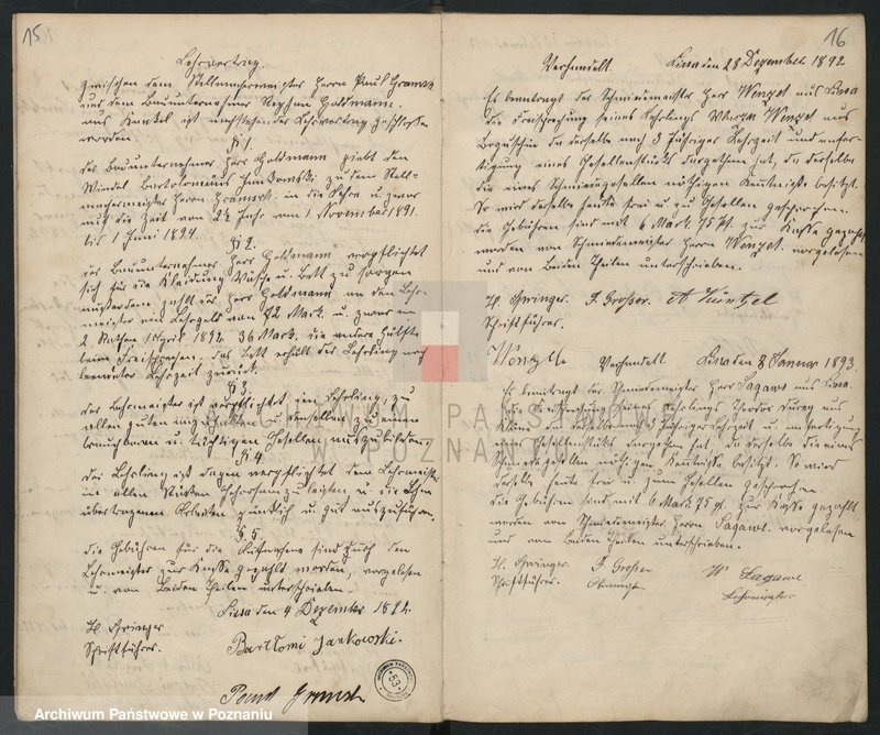 image.from.unit.number "Geschäftsbuch der Schmiede und Stellmacher Innung. [Protokolarz cechu - wpisy uczniów, zebrania kwartalne, itd.]"
