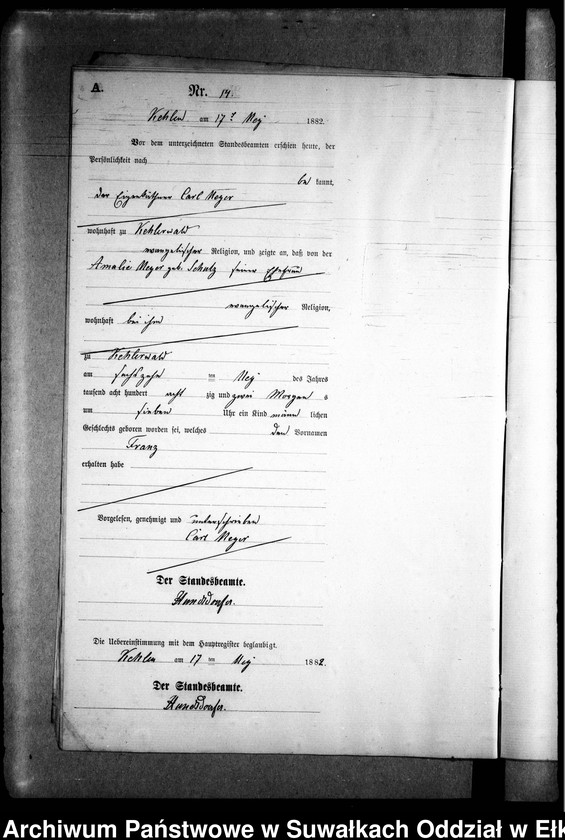 image.from.unit.number "Geburts-Neben-Register des Preussischen Standes-Amtes Kehlen Kreis Angerburg"