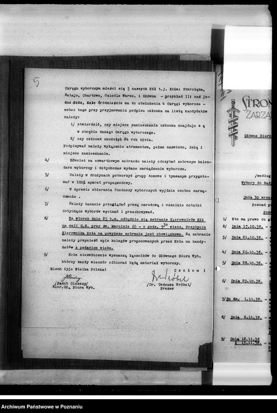 image.from.unit.number "Zarządzenia wyborcze Stronnictwa Narodowego i korespondencja"