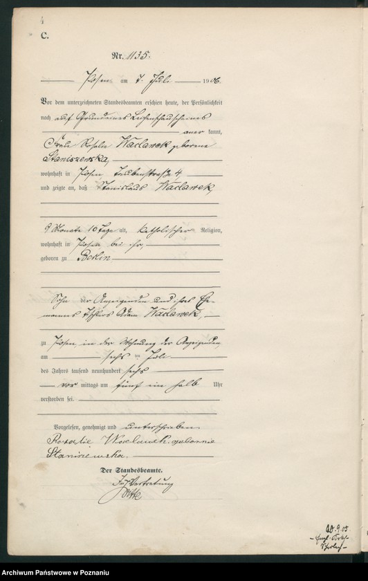 Obraz 6 z jednostki "Księga miejscowa zgonów tom III"