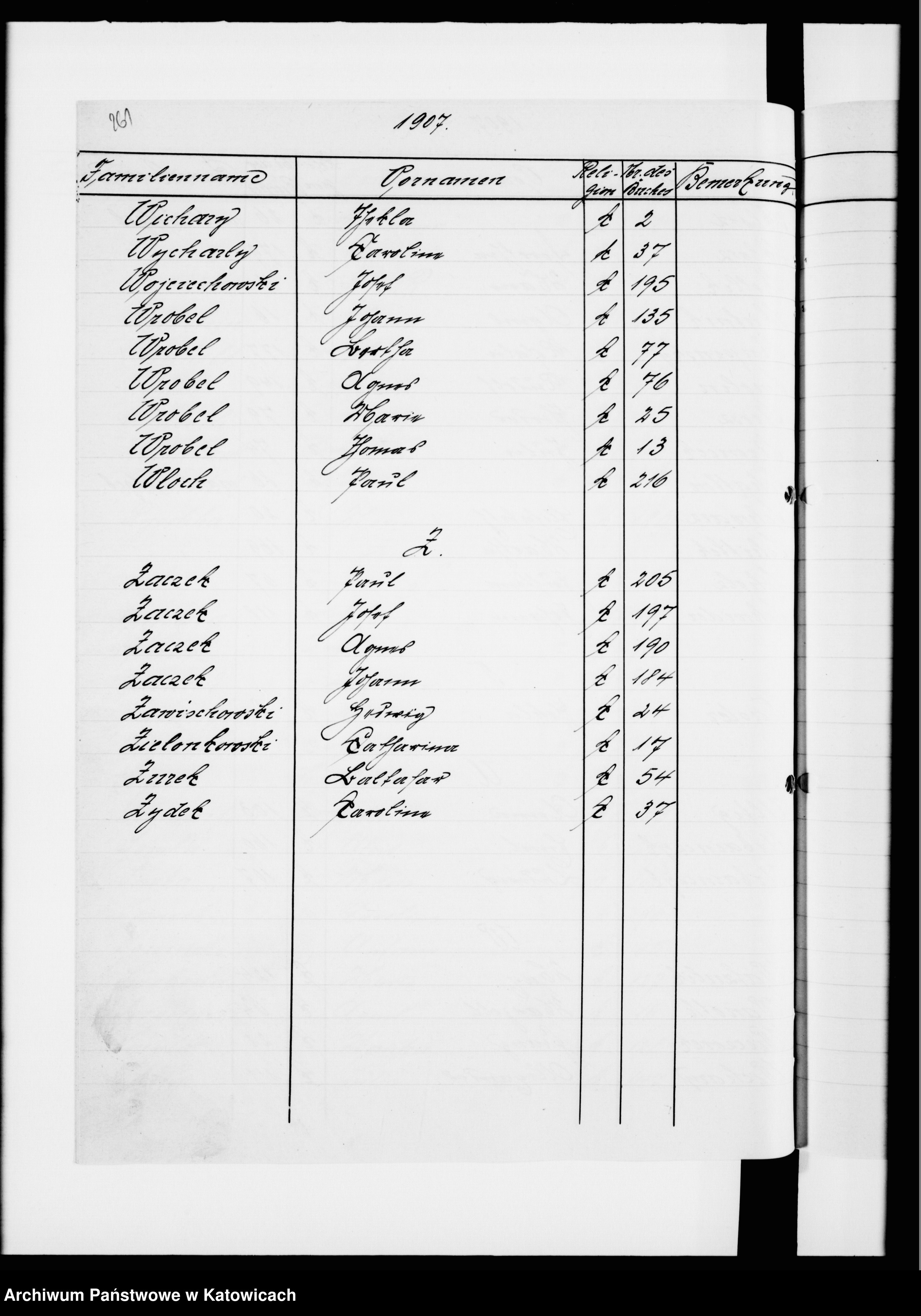 Skan z jednostki: Skorowidz do ksiąg zgonów