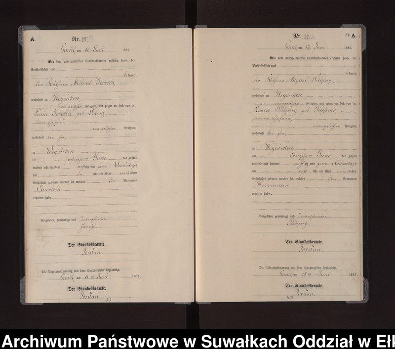 image.from.unit.number "Geburts-Neben-Register des Königlich Preussischen Standes-Amtes Gneist Kreis Loetzen"