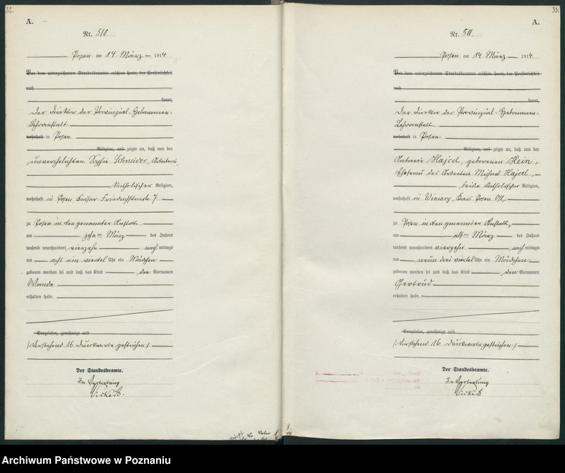 Obraz 19 z jednostki "Księga miejscowa urodzeń tom II [Rejestr główny urodzeń]"