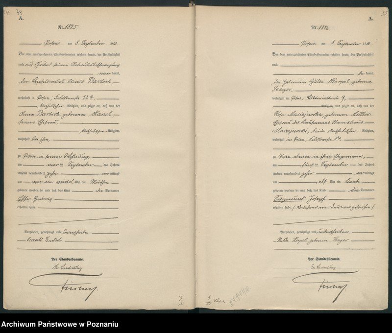 Obraz 20 z jednostki "Księga miejscowa urodzeń tom IV [Rejestr główny urodzeń]"