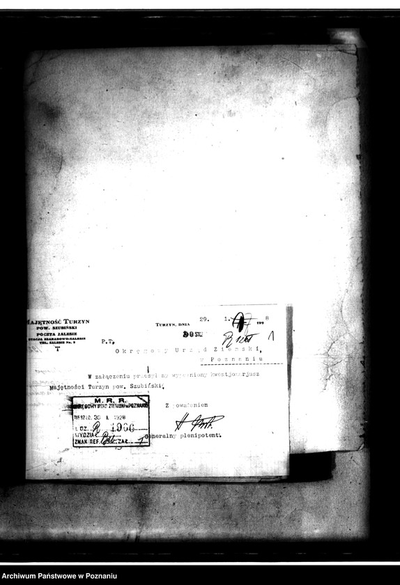 Obraz 5 z jednostki "Majątek Turzyn wyłączenie z art.4 i 5 /ustawy o wykonaniu reformy rolnej/"