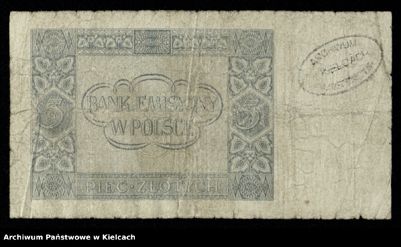 image.from.unit.number "Banknoty polskie z okresu II wojny światowej. Bony i bilety Polskiej Krajowej Kasy Pożyczkowej z okresu I wojny"