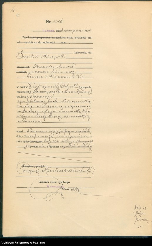 Obraz 12 z jednostki "Księga miejscowa zgonów tom III [Rejestr główny zgonów]"