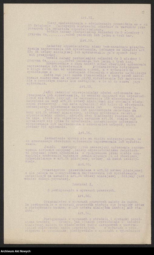 image.from.unit.number "Posiedzenie Rady Ministrów 2 X 192(?). Załącznik do porządku obrad w postaci Ustawy Prasowej"