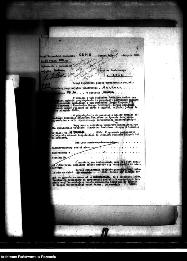 image.from.unit.number "Postępowanie techniczne przy parcelacji majątku Czołowo powiatu kaliskiego"