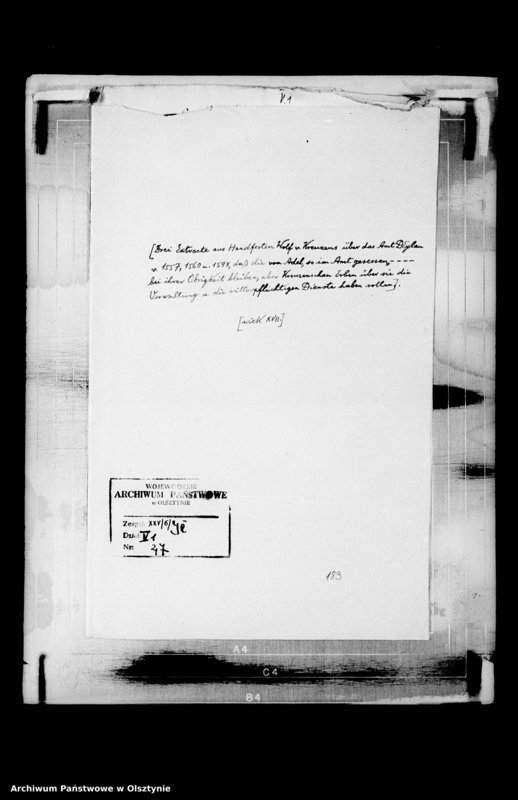 image.from.unit.number "3 Extracta aus Wolff von Kreuzens Handfesten über dem Amt Deutsch Eylau von 29.IX.1557, 1560 und 1598, dass die vom Adel, so im Amt gesessen oder Güter haben, bei ihrer Obrigkeit bleiben sollen, doch des Wolff von Kreuzen Erben sollen die Verwaltung über sie haben und die ritterpflichtigen Dienste"