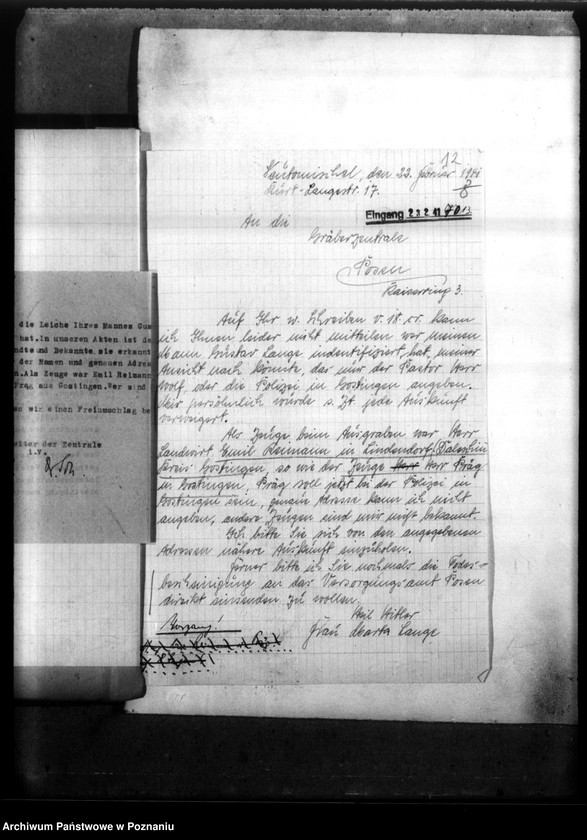 Obraz 16 z jednostki "Gustaw Lange aus Ossowo (powiat Gostyń)"