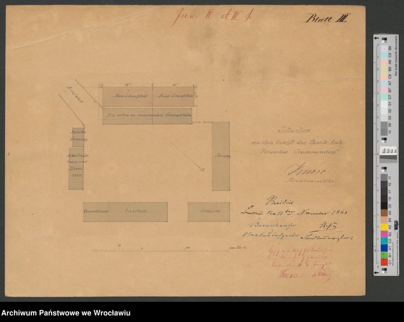 Obraz 1 z jednostki "Situations von dem Gehöft des Charite Amts Vorwerks Crummendorf. Blatt III"