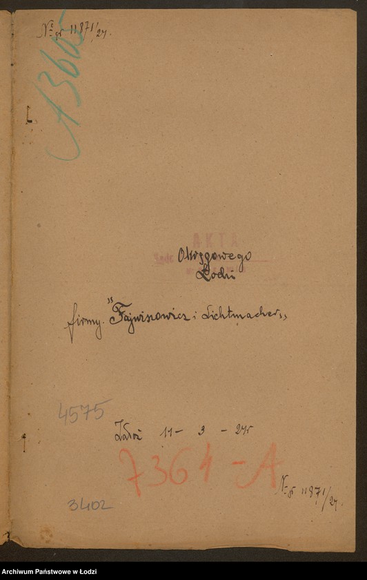 Obraz 2 z jednostki "Fajwiszowicz i Lichtmacher- sprzedaż manufaktury i jedwabiu"