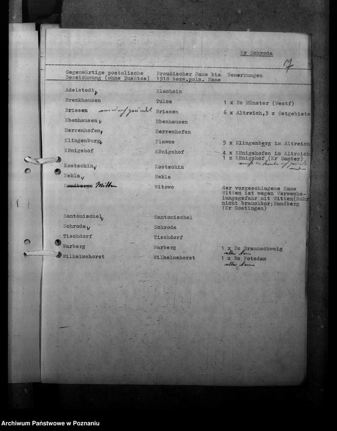 Obraz 11 z jednostki "Ortsnamenänderung - Kreis Schroda (Środa)"