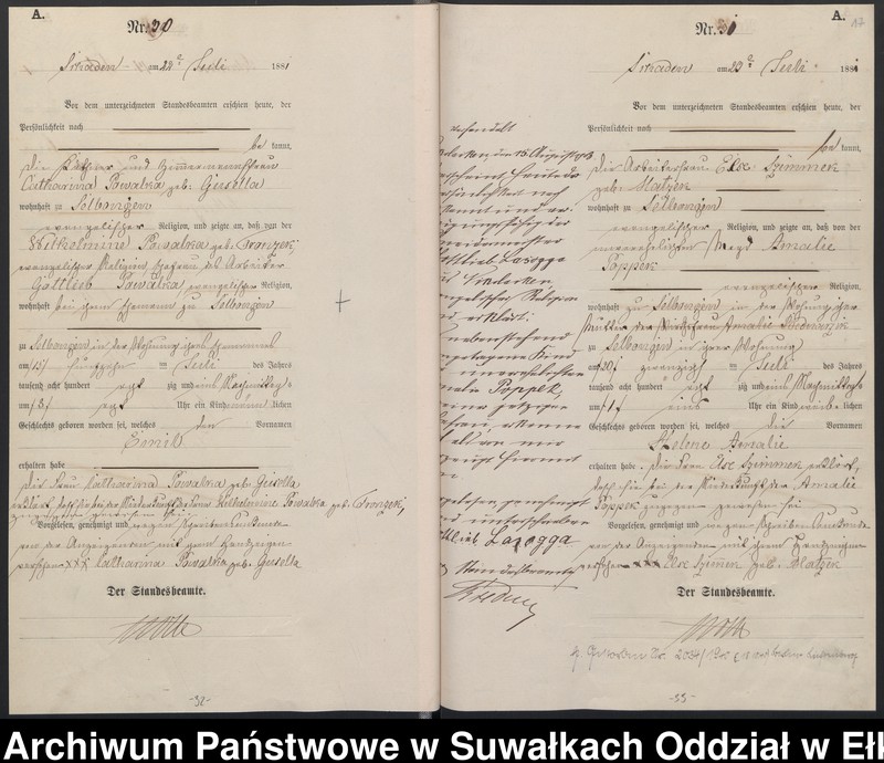 image.from.unit.number "Geburts-Haupt-Register des Königlich Preussischen Standes-Amtes Schaden Kreis Sensburg"