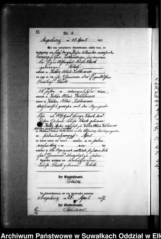 image.from.unit.number "Sterbe-Neben-Register des Preussischen Standes-Amtes Kehlen Kreis Angerburg"