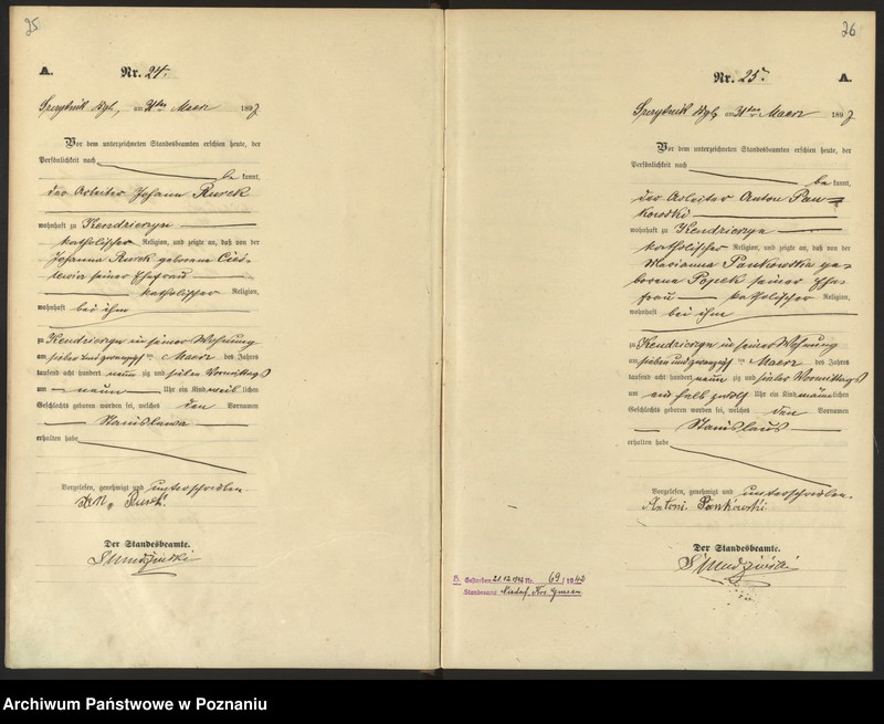 Obraz 16 z jednostki "Geburts-Hauptregister"