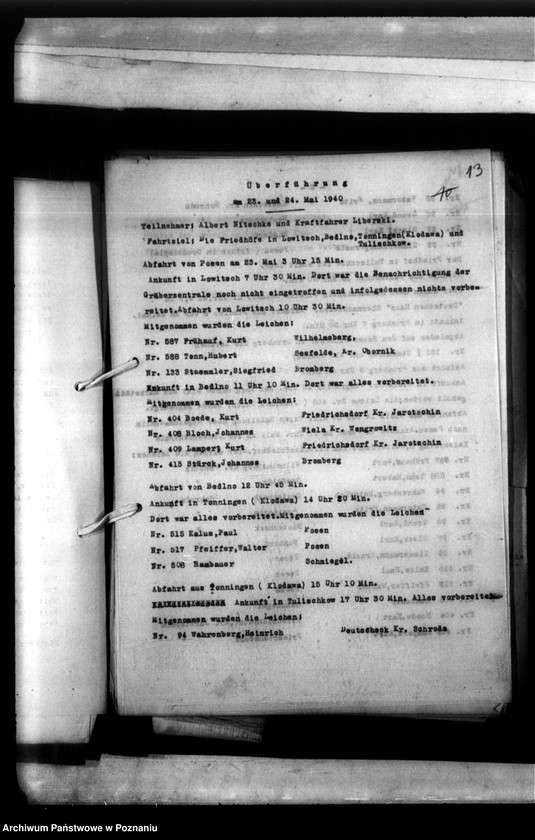 Obraz 18 z jednostki "Überfühnugsberichte - translokacje zwłok"