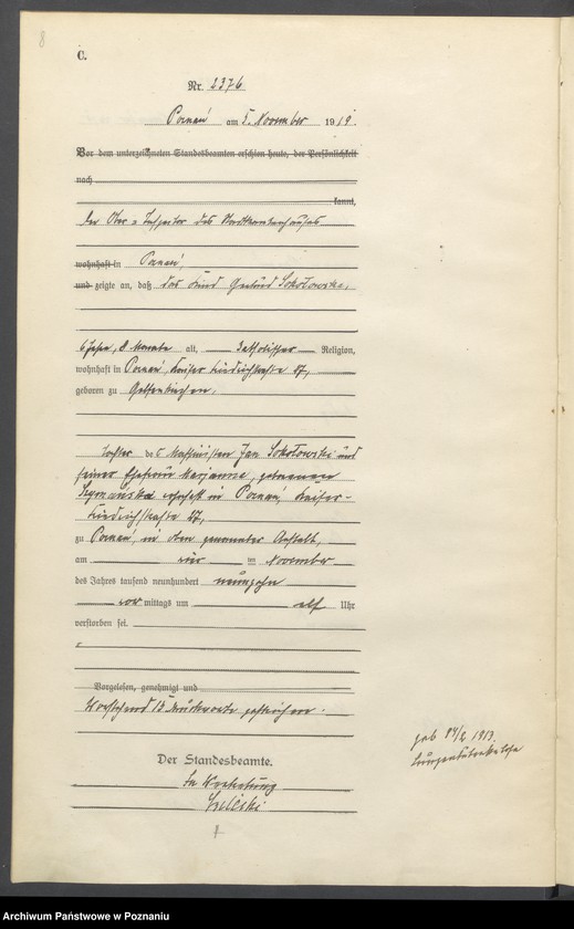 Obraz 10 z jednostki "Księga miejscowa zgonów tom VI [Rejestr główny zgonów]"