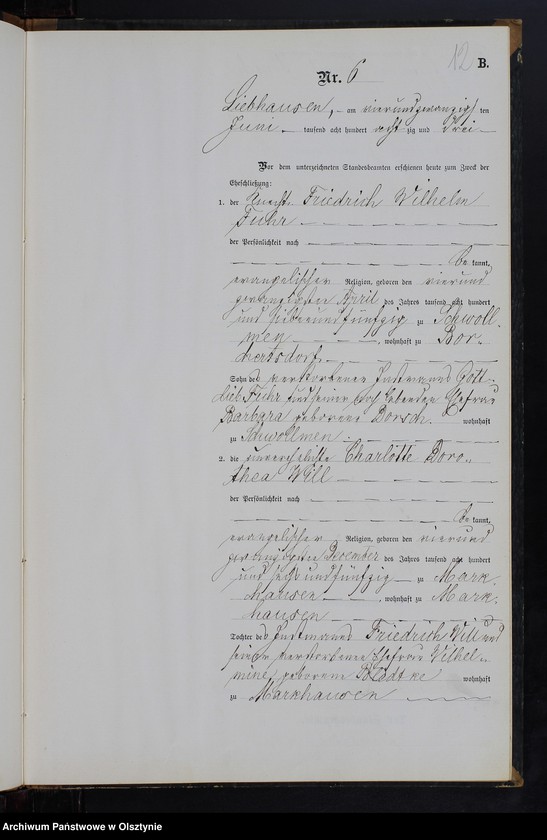 Obraz 14 z jednostki "Heiraths-Neben-Register Nr 1 - 11"