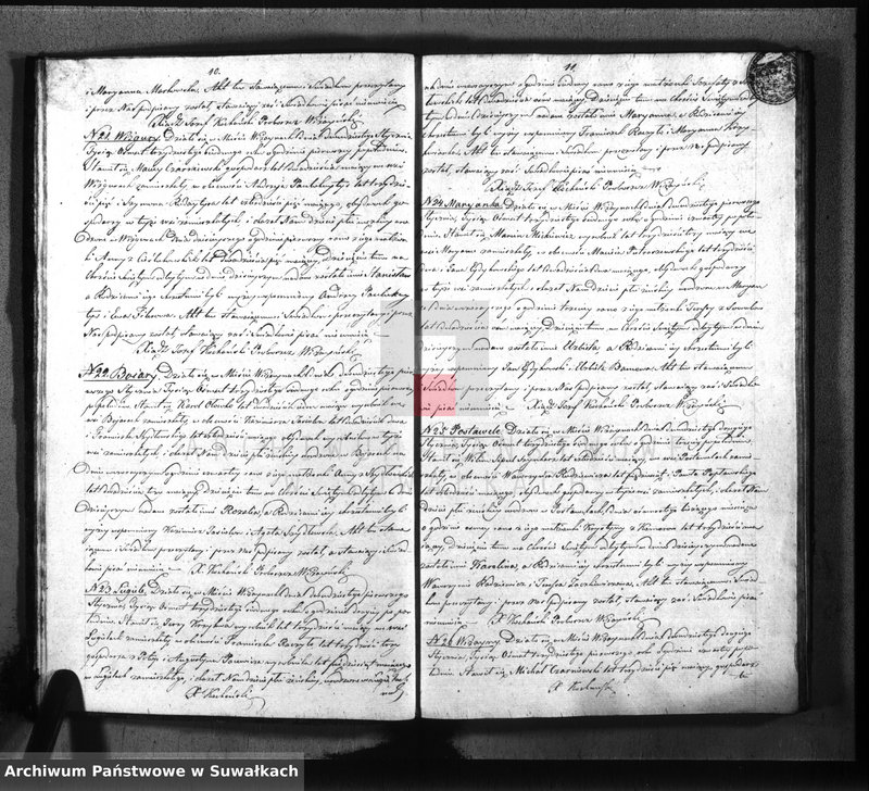 image.from.unit.number "Księga duplikat urodzenia, małżeństw i zejscia parafii wiżayńskiey z roku 1837"