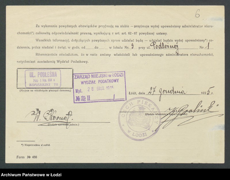 image.from.unit.number "Księga inwentarzowa nieruchomości m. Łodzi ul. Skłodowskiej"