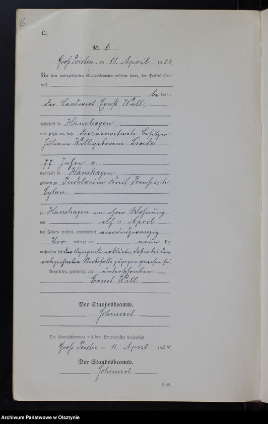 image.from.unit.number "Sterbe-Neben-Register Nr 1 - 14 [ Księga zgonów - wtóropis ]"