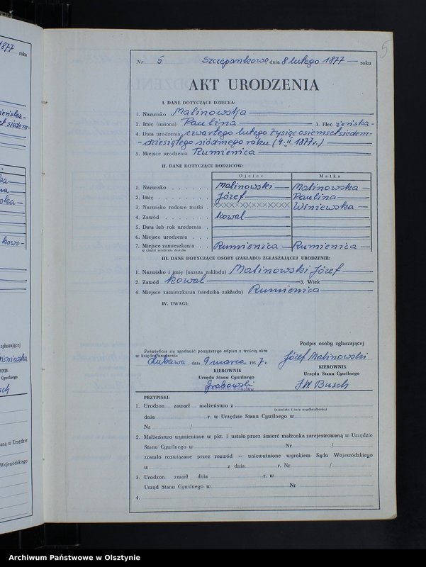 image.from.unit.number "Księga urodzeń Nr 1 - 68,1 - 80,1 - 76,1 - 79 i 1 - 77 /bez 1880,81 i 83/ /przepisana w języku polskim z oryginału niemieckiego w dniach 9.03.21.03.1957/"