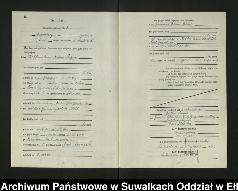 image.from.unit.number "[Heirats - Register (Neben - Register) Standesamt Angerburg einschl. der Bezirke, Gr. Strengeln, Prinowen und Kehlen Kreis Angerburg]"