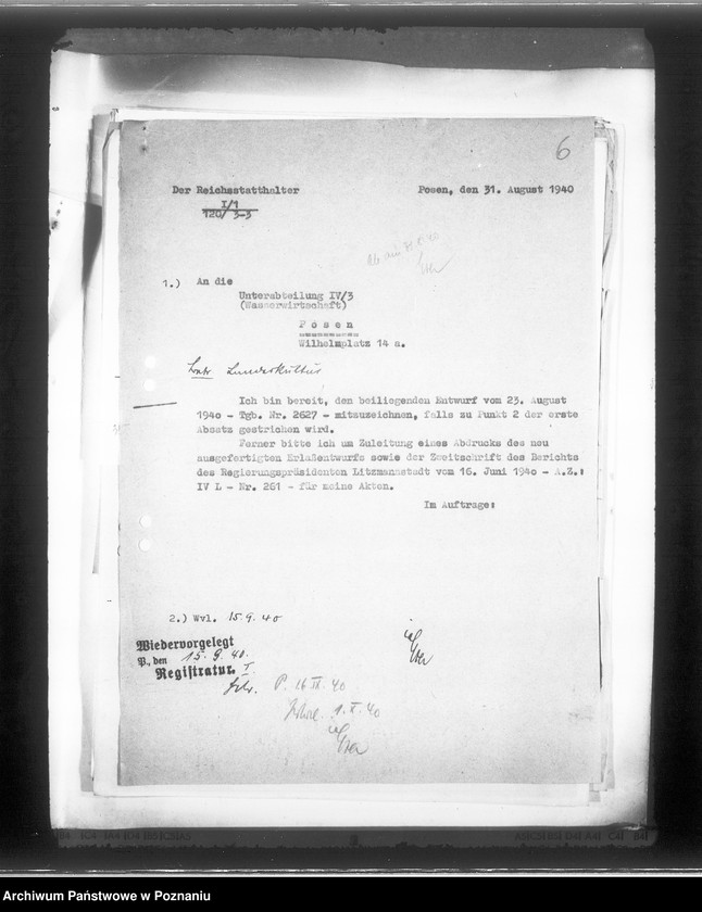 Obraz 10 z jednostki "Korespondencja w sprawie stanowiska urzędów budowlanych, rolnych, wodnych itp."