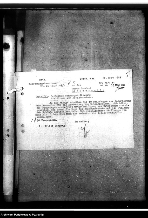 Obraz 9 z jednostki "Errichtung von Behelfsheimen des DWH. Baukarten"