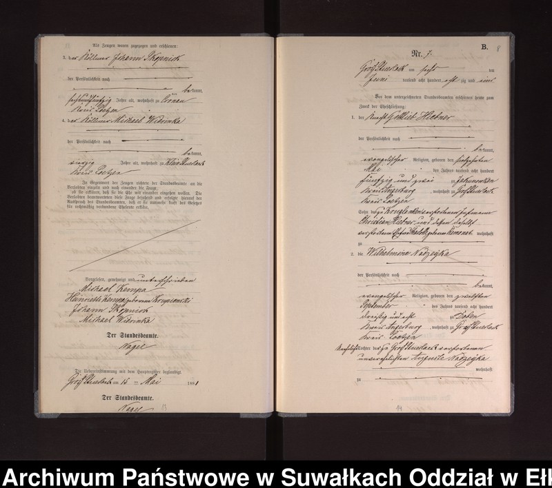 image.from.unit.number "Heiraths-Neben-Register des Preussischen Standes-Amtes Gross Stüerlack Kreis Loetzen"