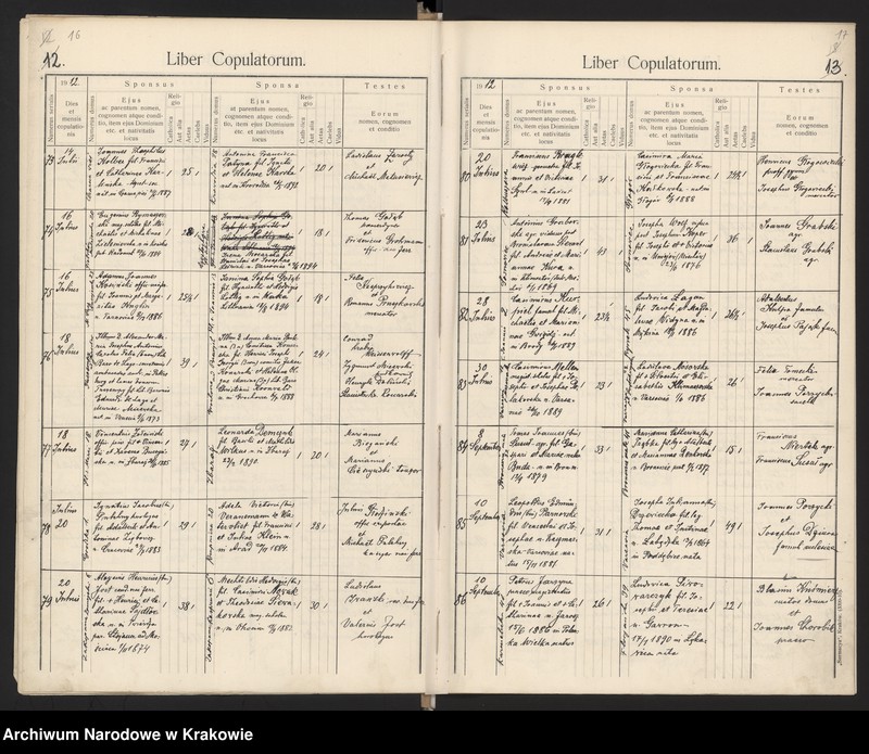 Obraz 12 z jednostki "[Księga małżeństw z lat 1900-1912]"