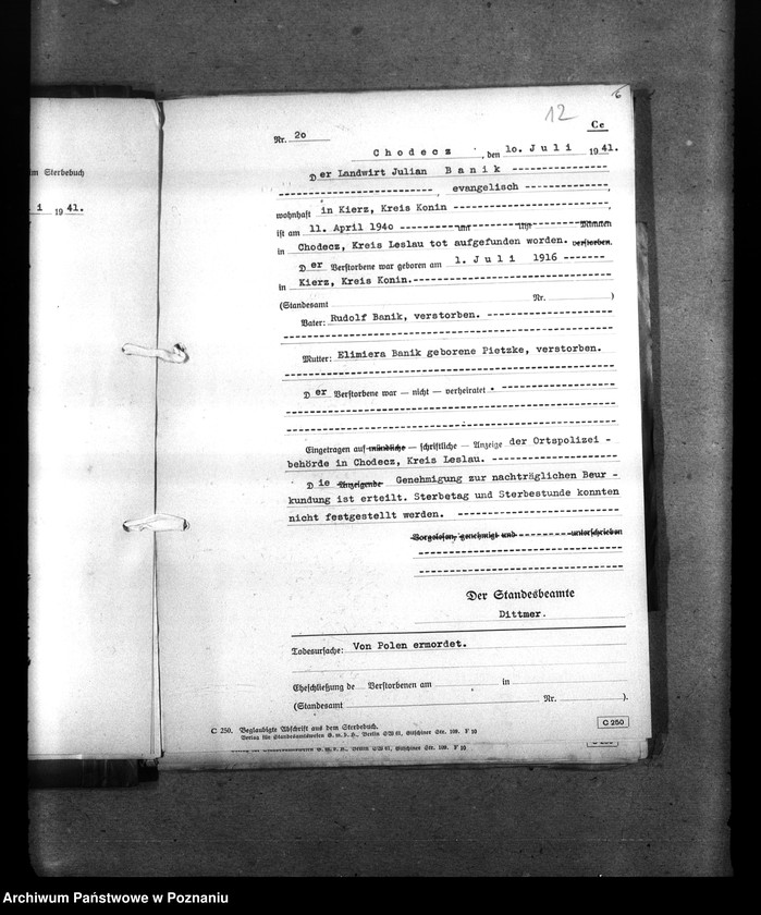 Obraz 16 z jednostki "Spisy miejscowych Niemców, którzy zginęli w 1939 roku. Kreis Leslau (Włocławek)"