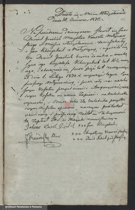 image.from.unit.number "Księga zgromadzenia kunsztu młynarskiego w mieście Władysławowie tycząca się zapisania uczniów ..."