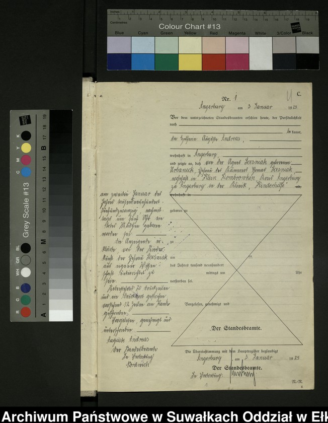 image.from.unit.number "[Sterbe - Register (Neben - Register) Standesamt Angerburg einschl. der Bezirke Gross Strengeln, Kehlen und Prinowen]"
