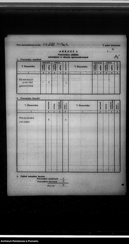 Obraz 20 z jednostki "Kwestionariusz Gazowni miejskiej w Czempiniu"